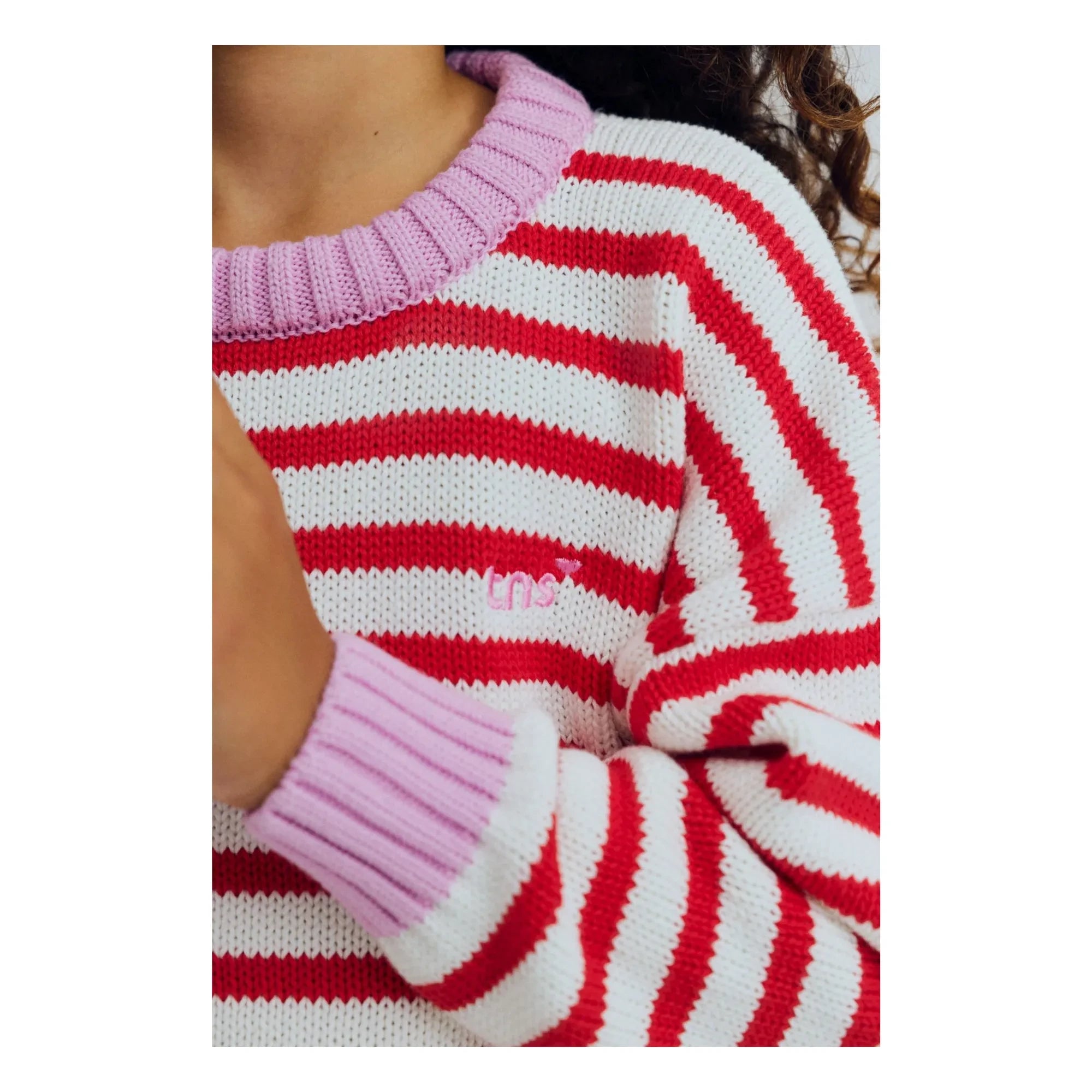 the new society - Marigold Striped Sweater | Red