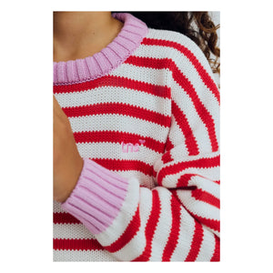 the new society - Marigold Striped Sweater | Red