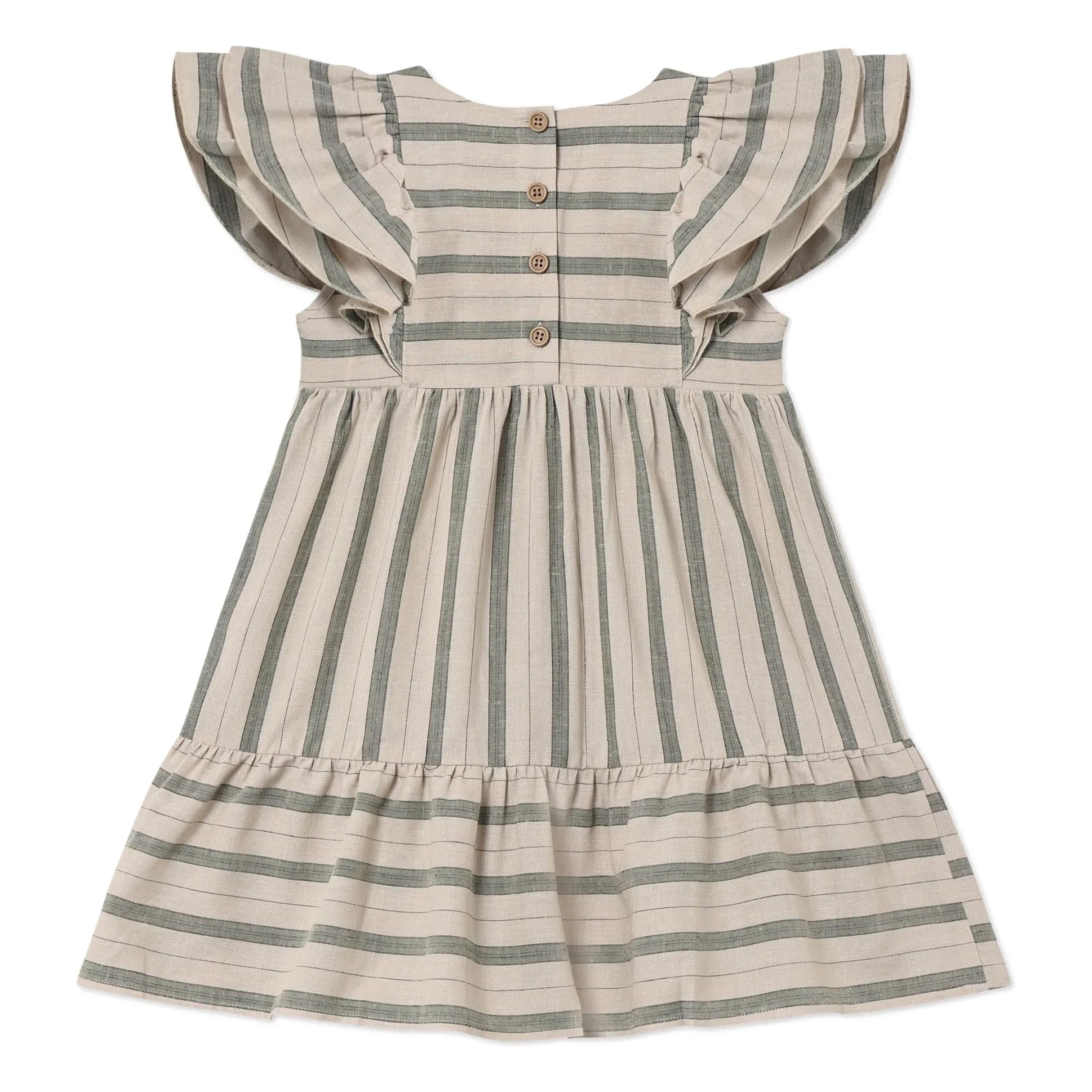 Fliink - Vira Striped Linen Dress | Ecru