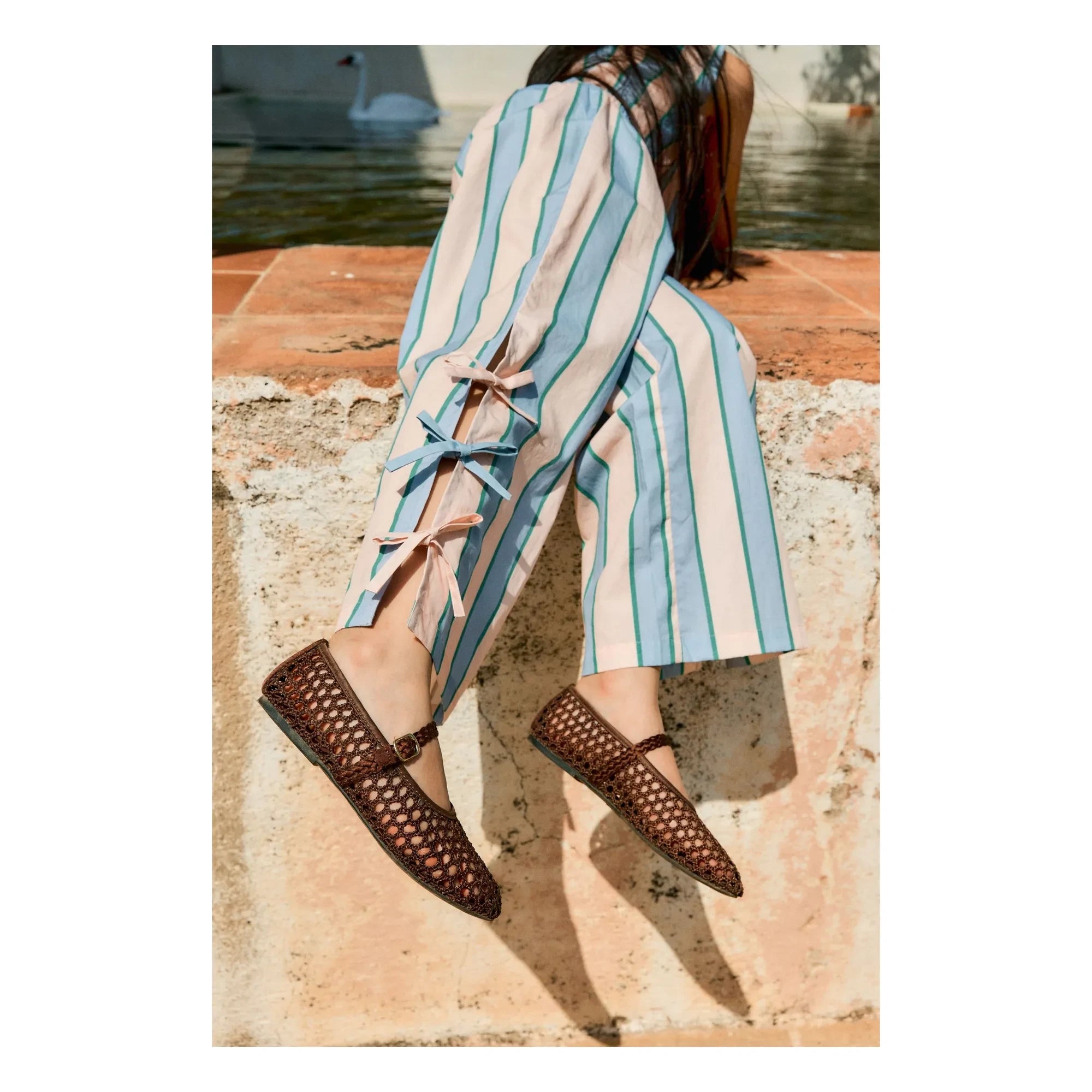 Tinycottons - Striped Tie Trousers | Light Pink