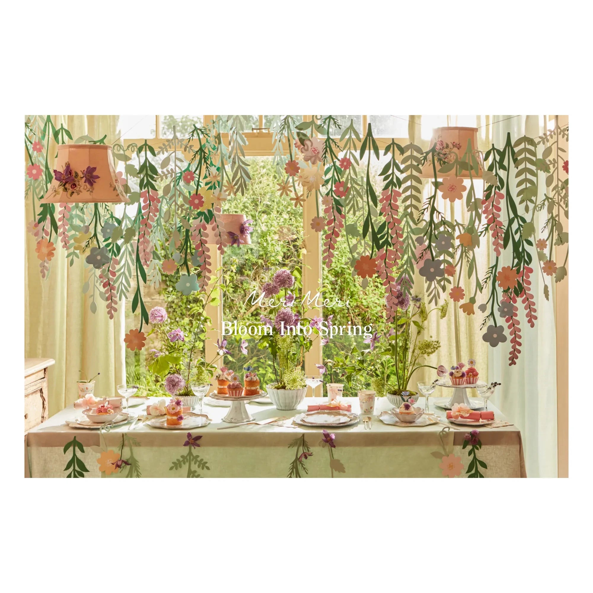 Meri Meri - Pastel Bahar Çiçekli Tabaklar - 8'li Set