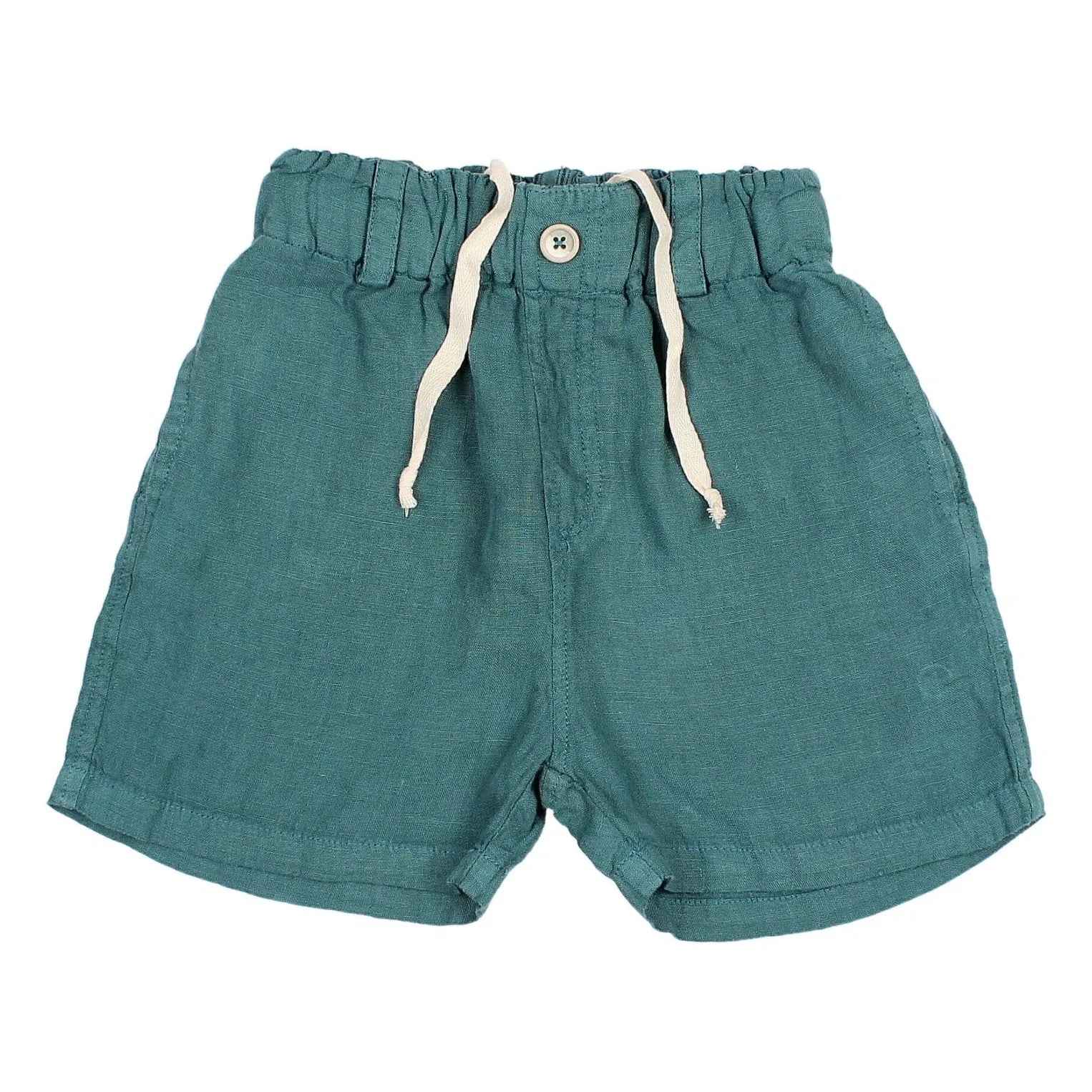 Búho - Linen Bermuda Shorts | Peacock Blue