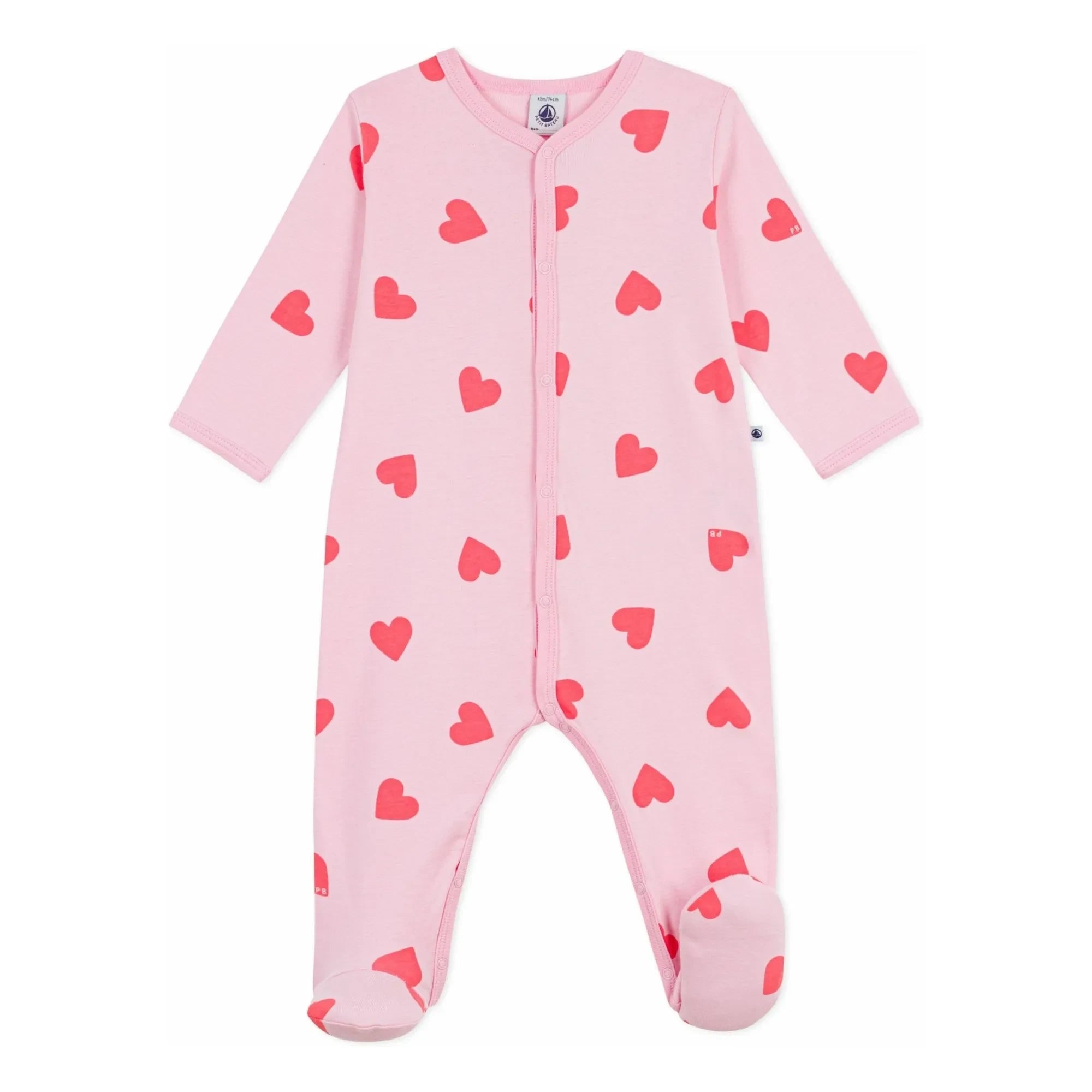 Petit Bateau - Sleep Well Hearts PB Pajama | Pink