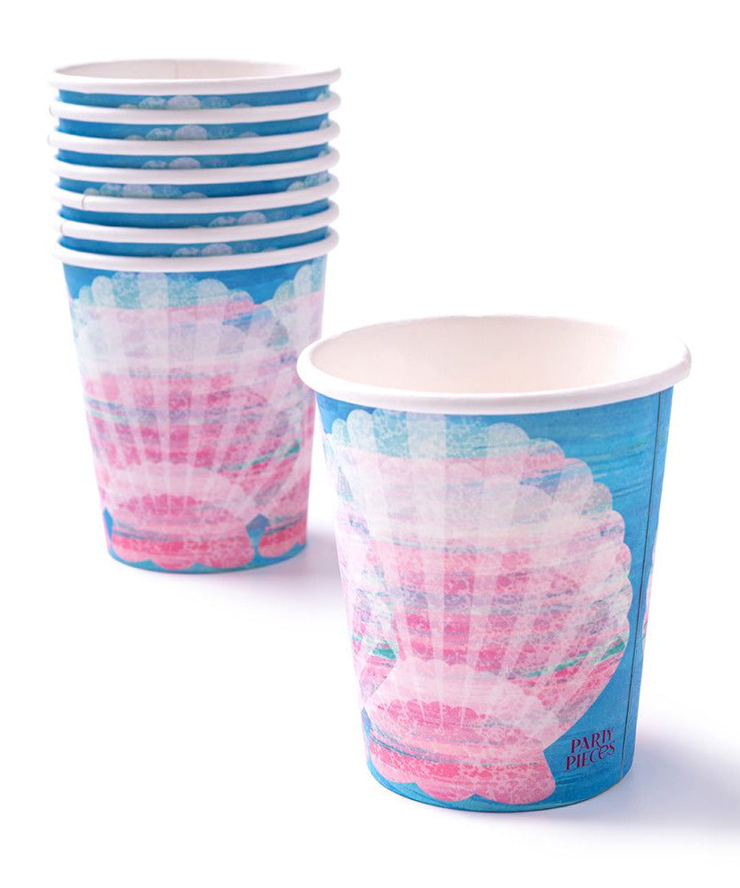 Party Pieces - Deniz Kızı 8li Parti Karton Bardakları-Dinossi