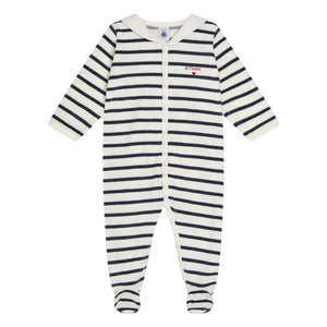 Petit Bateau - Organic Cotton Striped Pajama Set | White