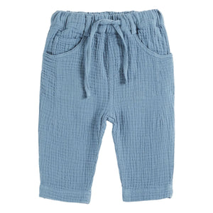 Emile et Ida - Cotton Gauze Pants | Gray Blue