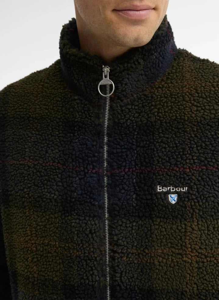 Barbour - Checked Zip Fleece Jacket | Olive