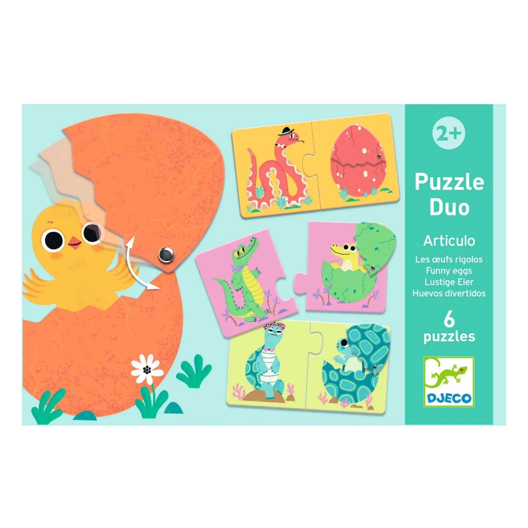 Djeco - Funny Eggs Double- and Triple-Puzzles