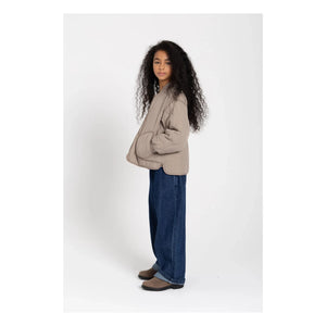 Smallable Kid - Wooly Quilted Bomber Jacket | Taupe Grey