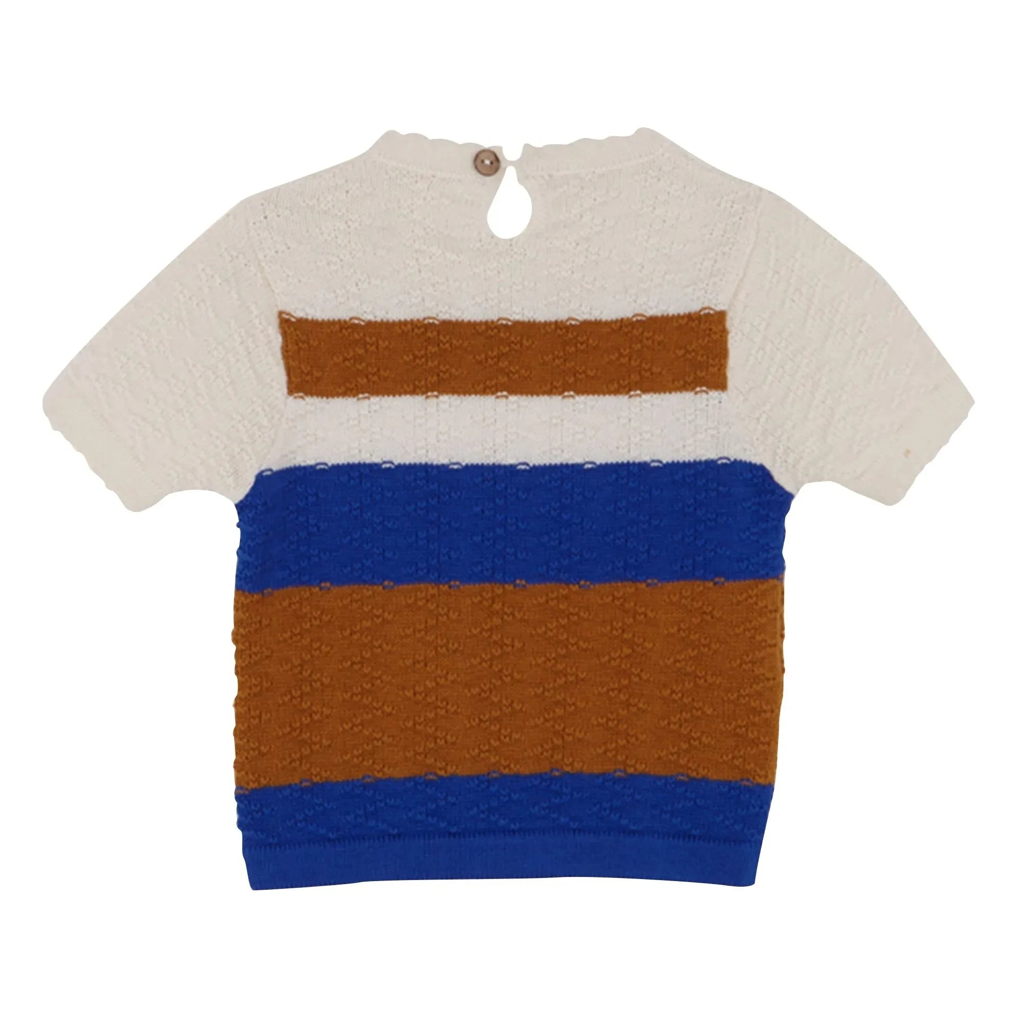 birinit - Colour Blocked Thin Mesh T-Shirt | Caramel