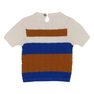 birinit - Colour Blocked Thin Mesh T-Shirt | Caramel
