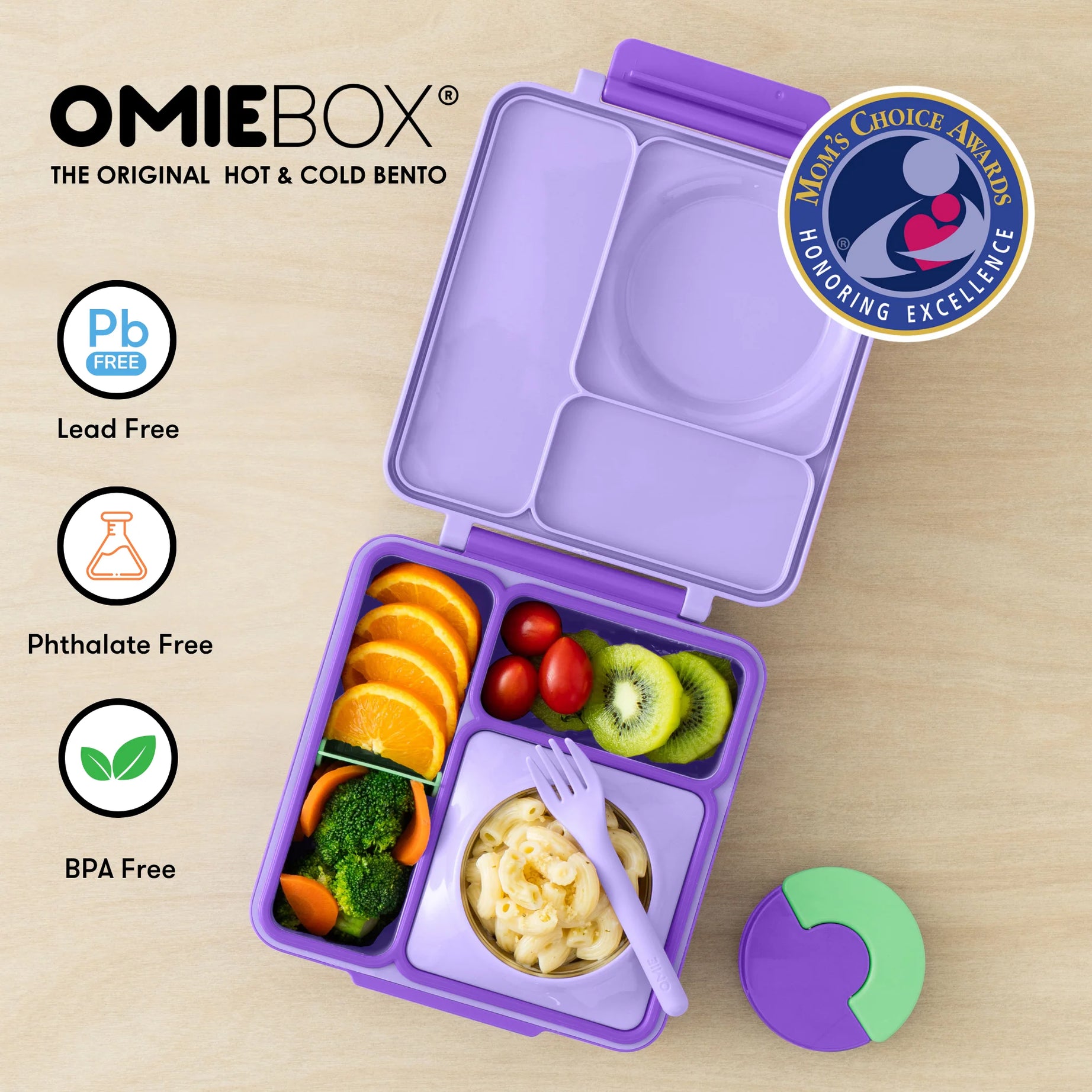 Omiebox - Heat Insulated Lilac Purple Bento Lunch Box