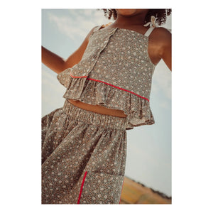THE LiTTLE POETS - Rosalia Nature Organic Cotton Crop Top | Khaki Brown