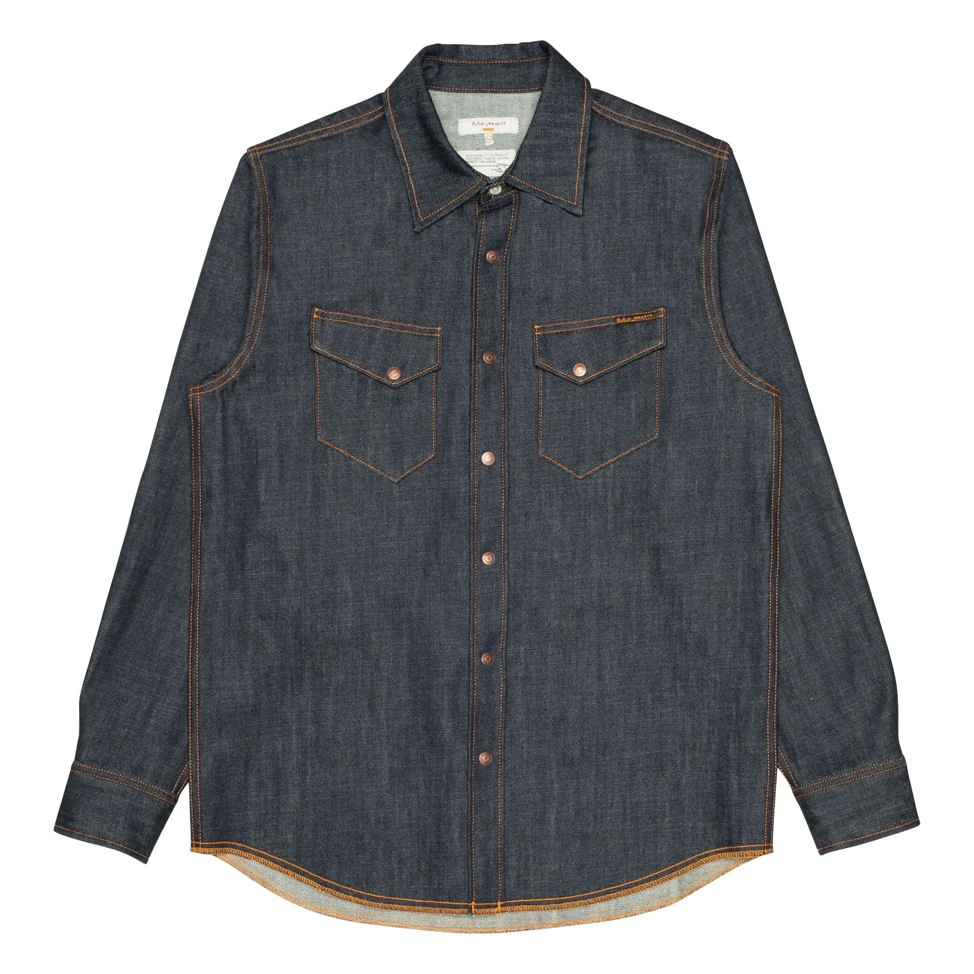 Nudie Jeans - Gunnar Dry Streaky gömlek | Koyu Mavi