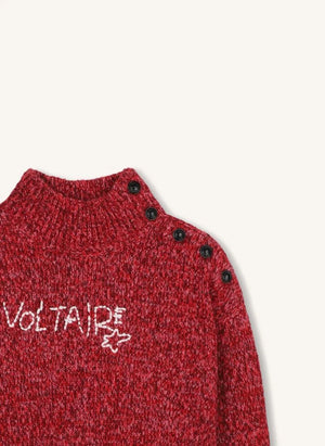Zadig & Voltaire - Voltaire Buttoned Sweater | Raspberry Red