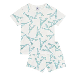 Petit Bateau - Pyjama Shorts Eiffel Tower | White