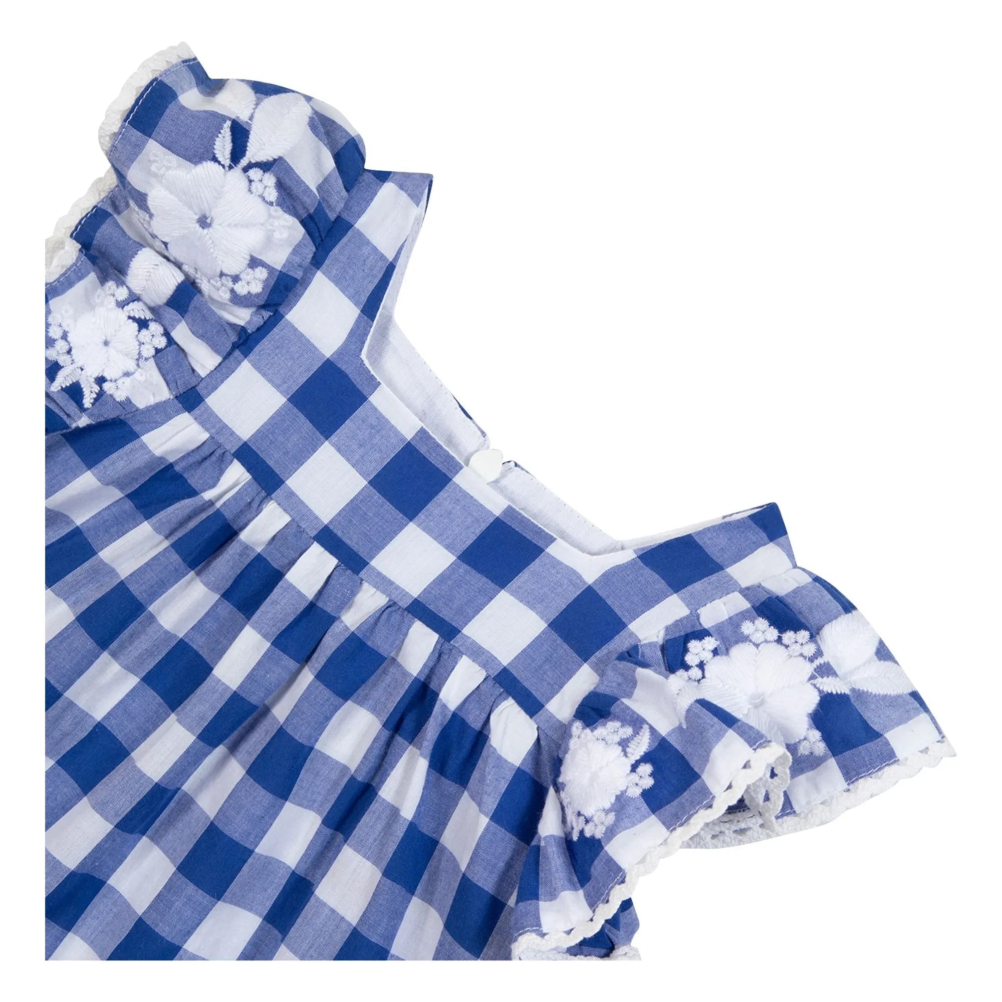Tartine et Chocolat - Muslin Ruffled Dress | Royal Blue