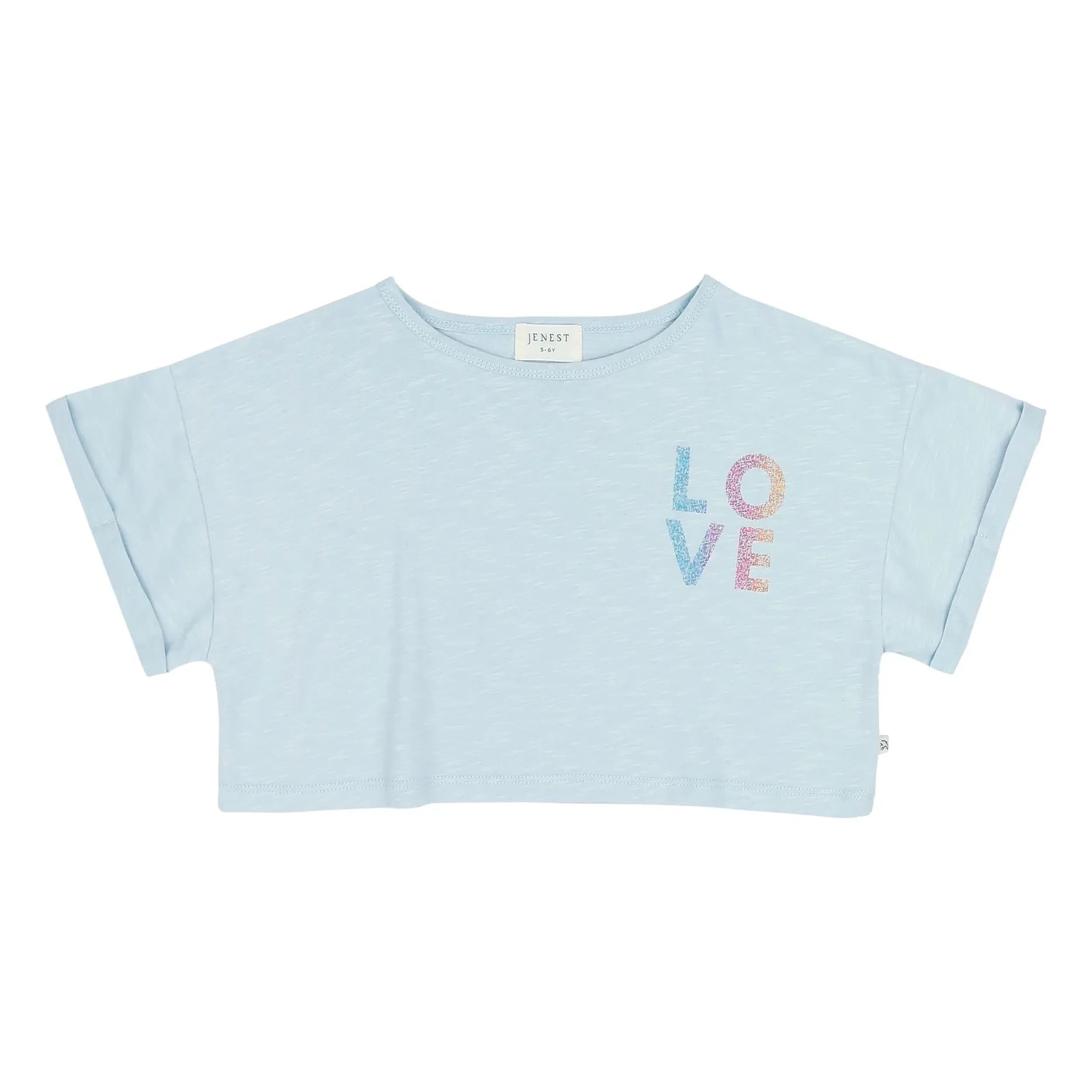 Jenest - Lizzy Love Organic Cotton Crop T-Shirt | Light Blue