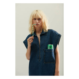 BELLEPIECE - Zafra Denim Dress | Dark Blue