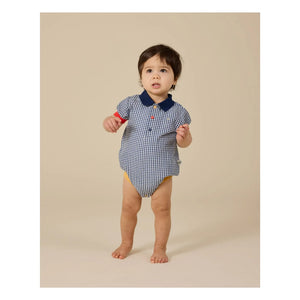 Goldie + Ace - Vichy Polo Neck Jumpsuit | Navy Blue