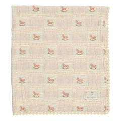 Bebe Organic - Rocking Horse Organic Cotton Blanket | Dusty Pink