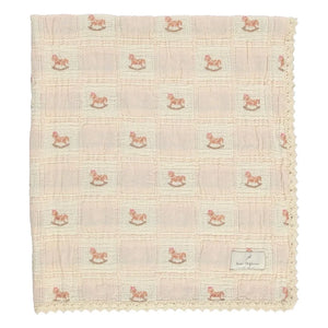 Bebe Organic - Rocking Horse Organic Cotton Blanket | Dusty Pink