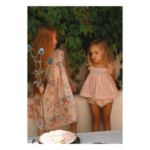 Lilinoa - Embroidered Annette Striped Top | Powder Pink