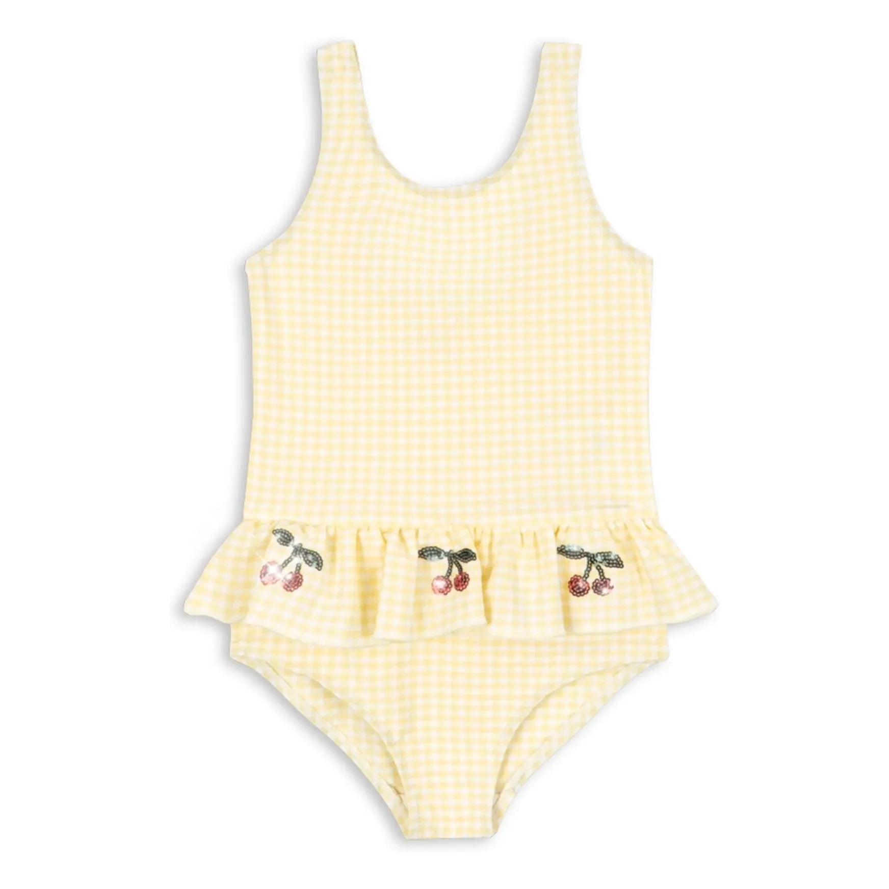 Konges Sløjd - Etta Square Cherry Ruffle Swimsuit | Yellow