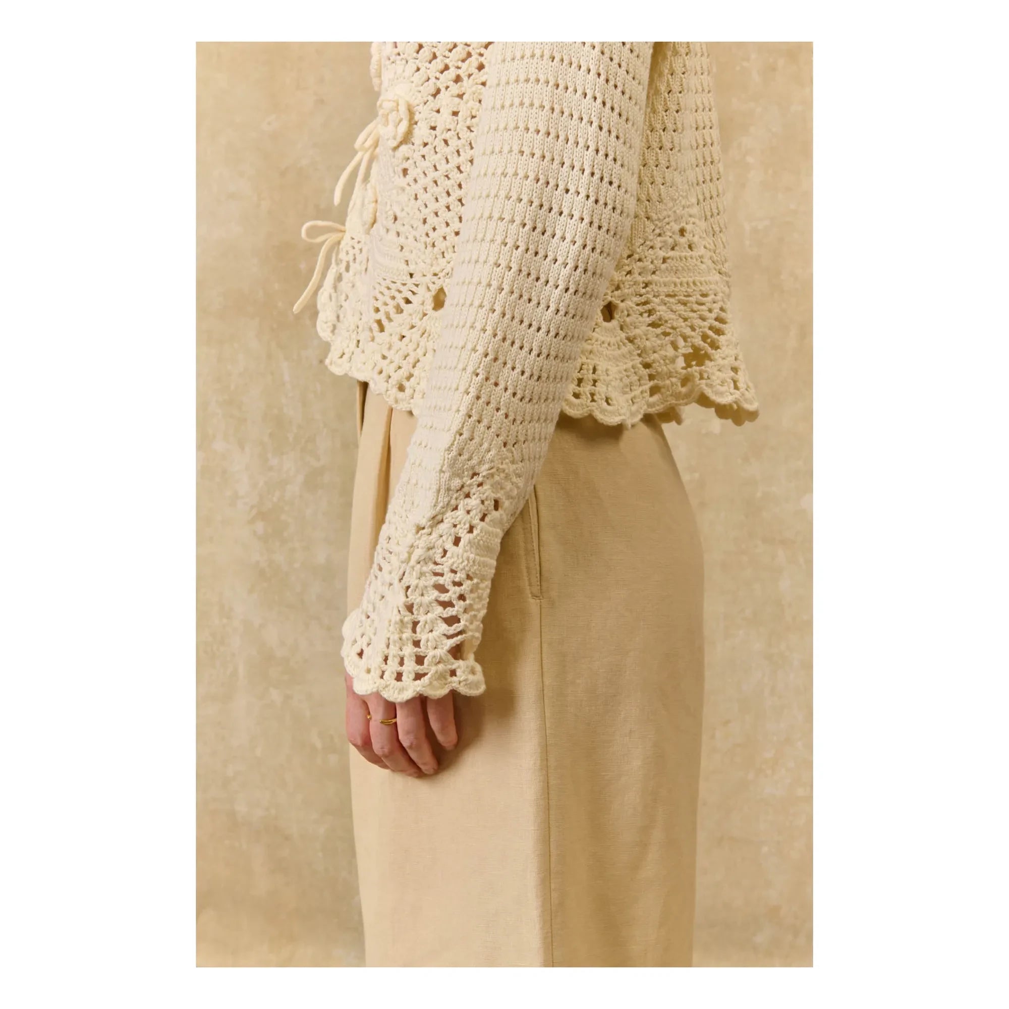 Louise Misha - Molya Cotton Cardigan | Cream