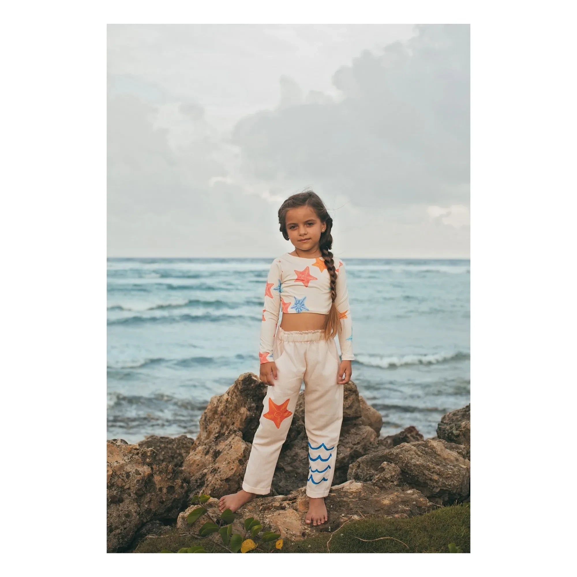 Pepita & Me - Sun Etoiles Long Sleeve Swimsuit | Ecru