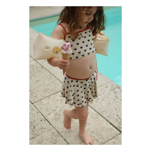 Konges Sløjd - Manon Hearts Glitter Skirted Swimsuit | Ecru