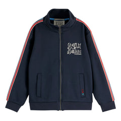 Scotch & Soda - Striped Zip-up Sweatshirt | Navy Blue