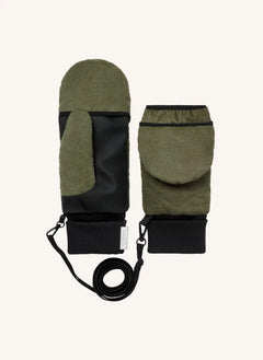 Fudoon - Convertible Gloves, Haki Velvet | Haki
