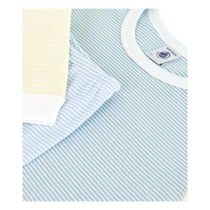 Petit Bateau - Milleraies Renk Bloklu Çizgili Pijama | Yeşil