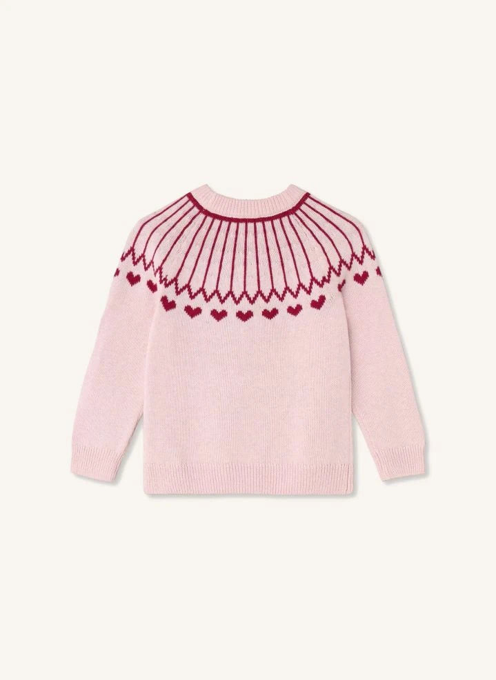 Fliink - Nova Hearts Organic Cotton Sweater | Pink