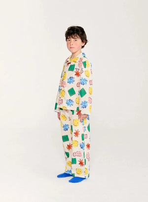 Bobo Choses - Organic Cotton Embroidered Shirt and Pants Set | Ecru
