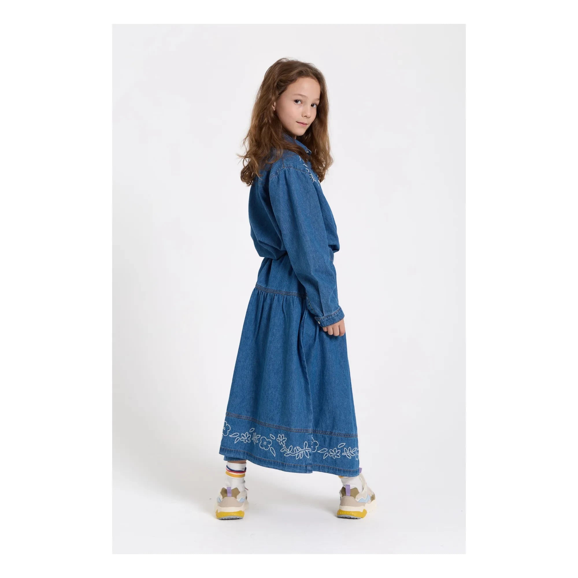 Hundred Pieces - Cally Embroidered Skirt | Denim Blue