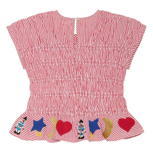 SISSEL EDELBO - Top Smocké Stripe - Kids Collection | Red