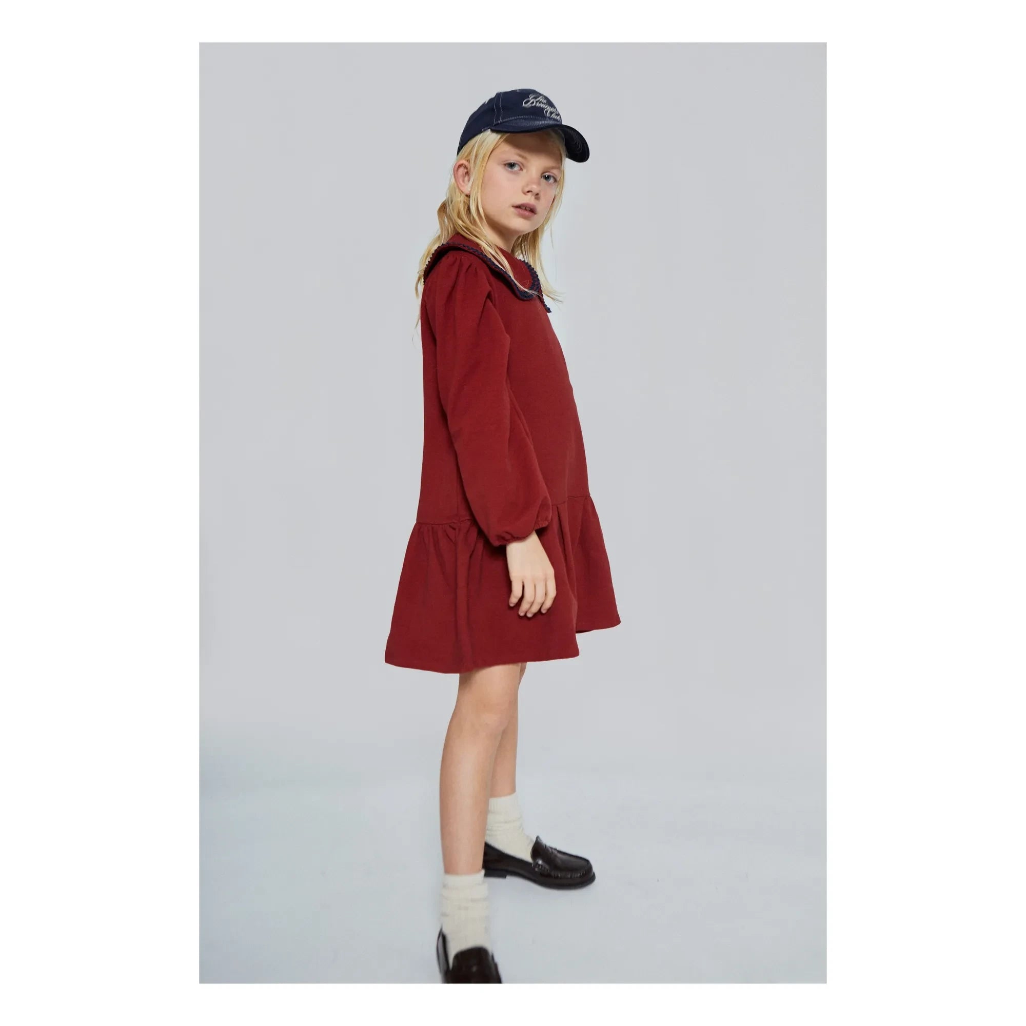 Mipounet - Melissa Jersey Collar Dress | Burgundy