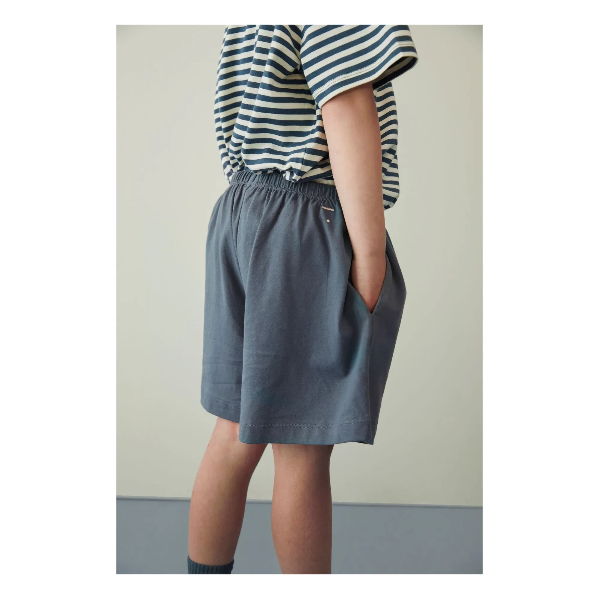 Gray Label - Organic Cotton Buttoned Shorts | Peacock Blue