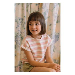 Studio Bohème - Bama Double Stripe Organic Cotton T-Shirt | Pink