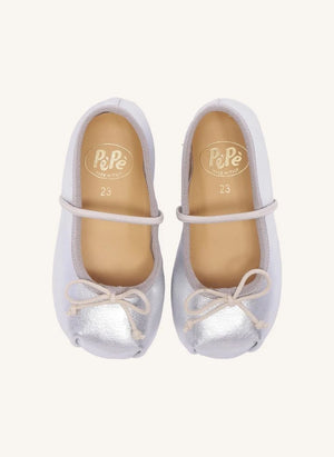 Pèpè - Silver Bow Ballerina Shoes