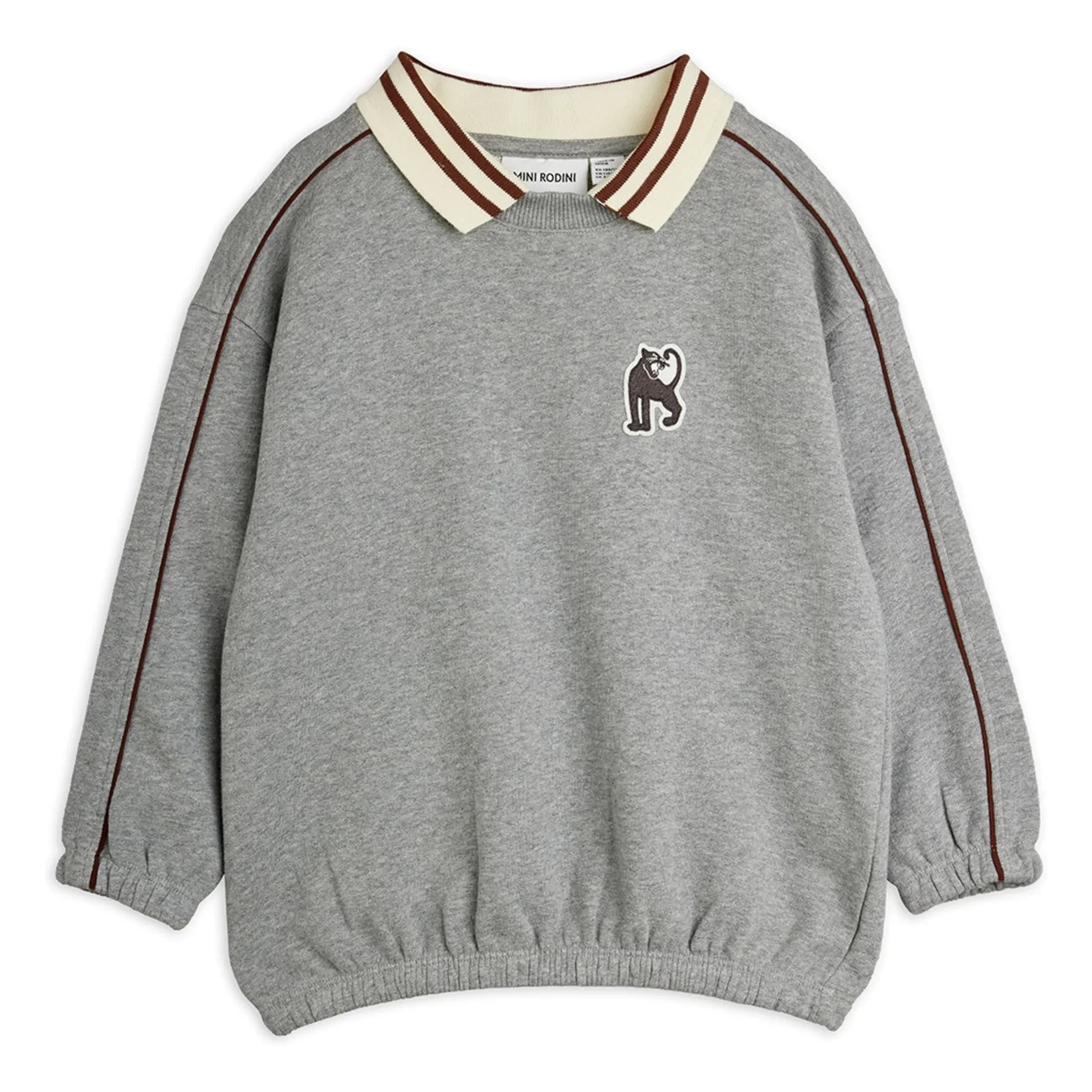 Mini Rodini - Panther organik pamuklu sweatshirt | Gri melanj