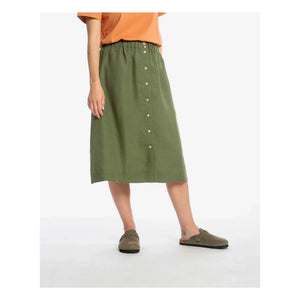 Matona - Linen Midi Skirt | Olive