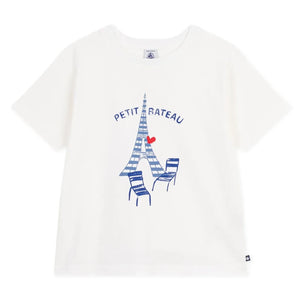 Petit Bateau - Eiffel Tower T-Shirt Organic cotton | White