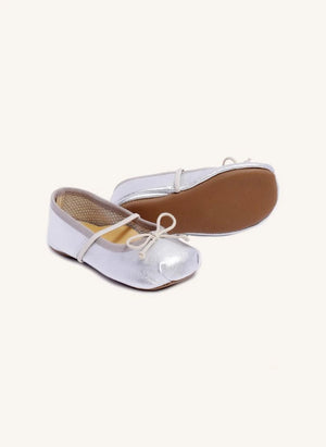 Pèpè - Silver Bow Ballerina Shoes