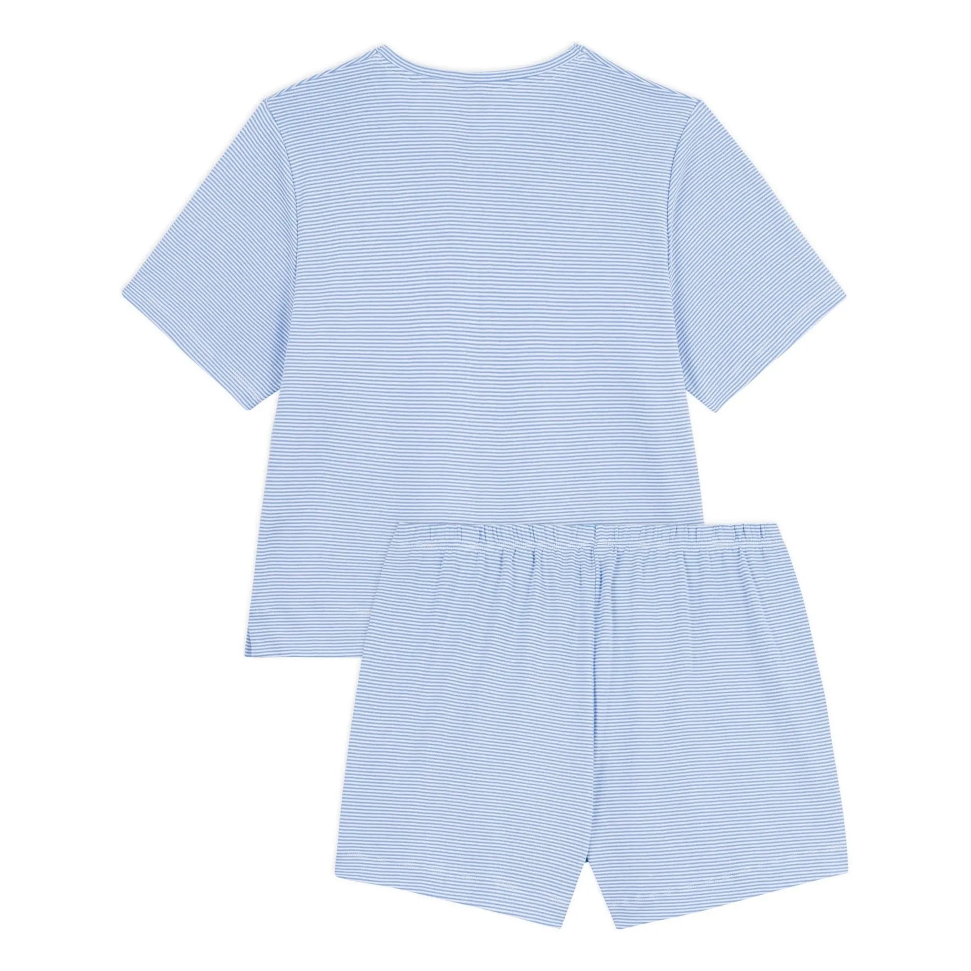 Petit Bateau - Organic Cotton Striped Pajama Shorts | Blue