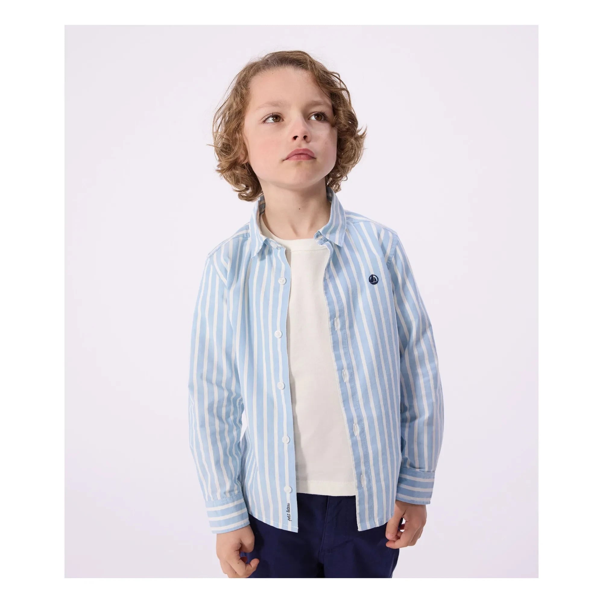 Petit Bateau - Striped Organic Cotton Poplin Shirt | Blue
