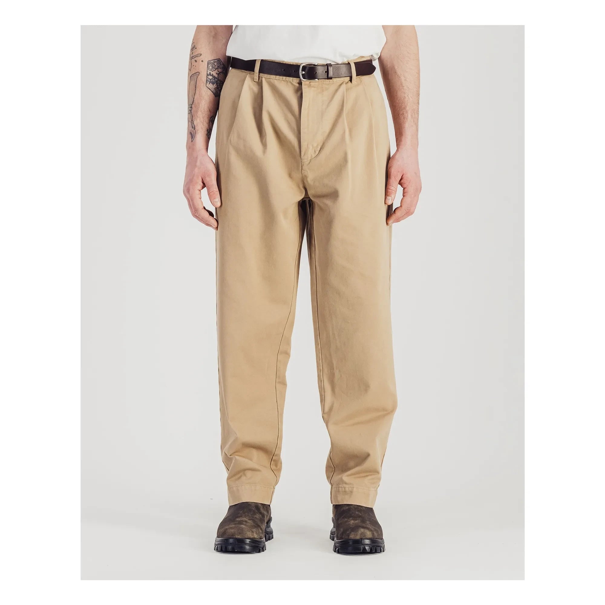 Parages - Çift Pilili Twill Pantolon | Bej