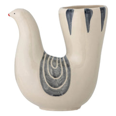 Bloomingville - Trudy Stone Ceramic Bird Vase | White